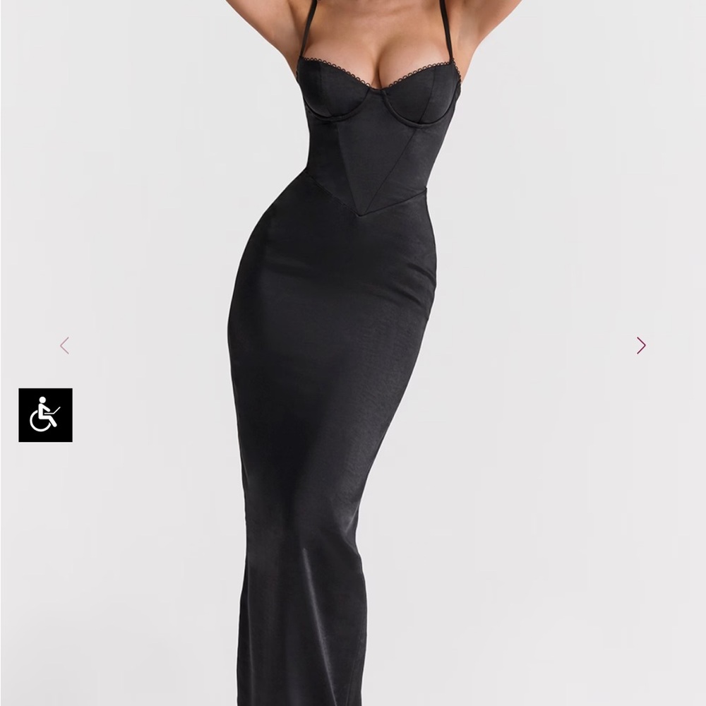 House of CB Black Scalloped Dress